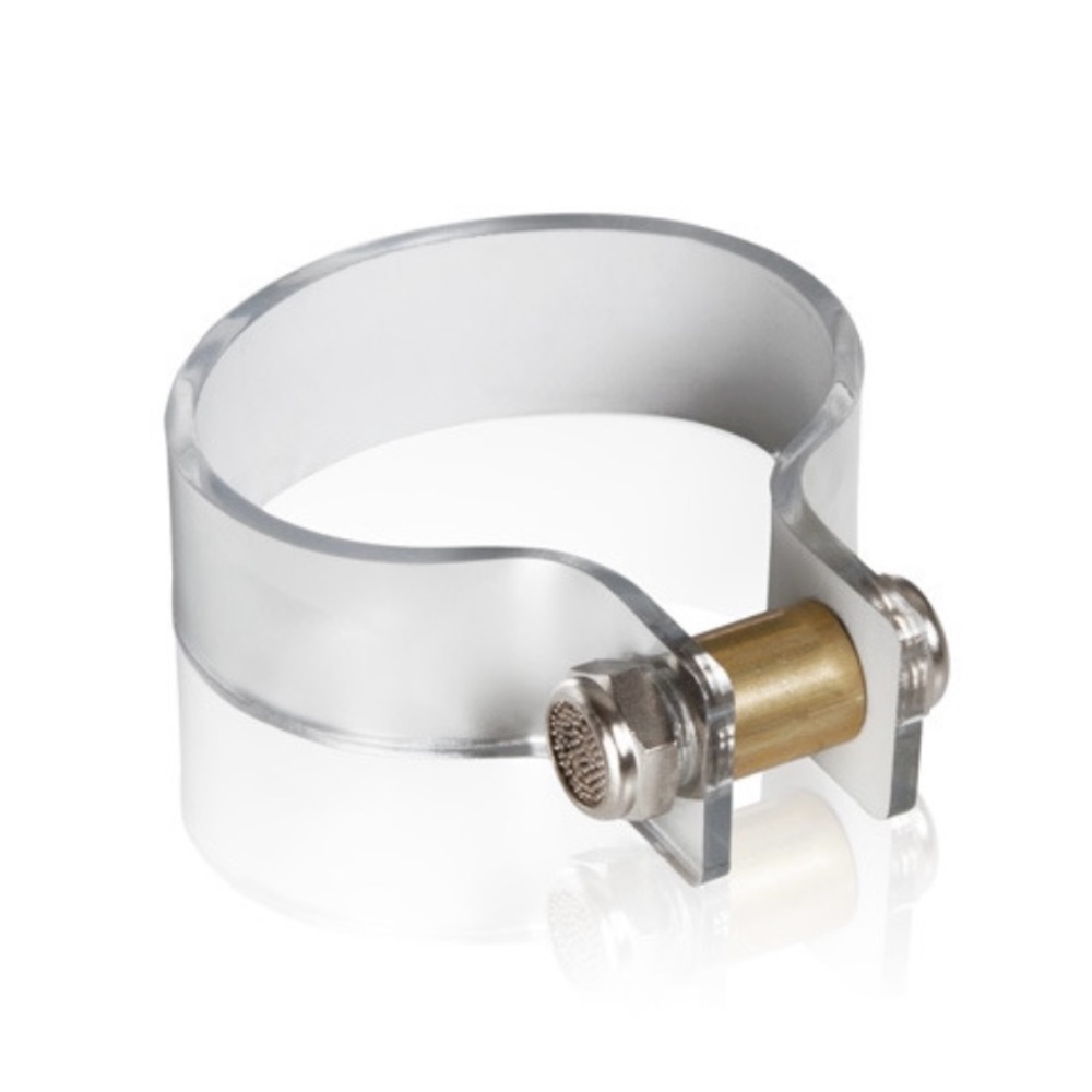Cuff Bracelet - acrylic with silver finish and nut detail